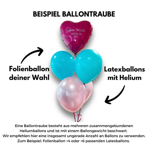 Personalisiertes Folienherz L | mit individuellem Druck | ca. 45cm Durchmesser