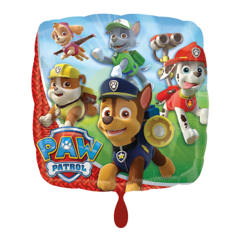Folienballon Film & TV | Paw Patrol eckig | alle Paw Patrol Hunde | 45cm | inkl. Heliumfüllung