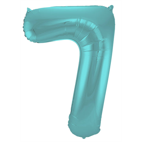 Folienzahlen 0-9 in türkis matt Aqua | ca. 86cm | inkl. Heliumfüllung