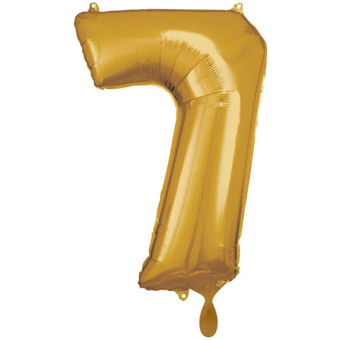 Folienzahlen 0-9 in gold glänzend | ca. 86cm | inkl. Heliumfüllung