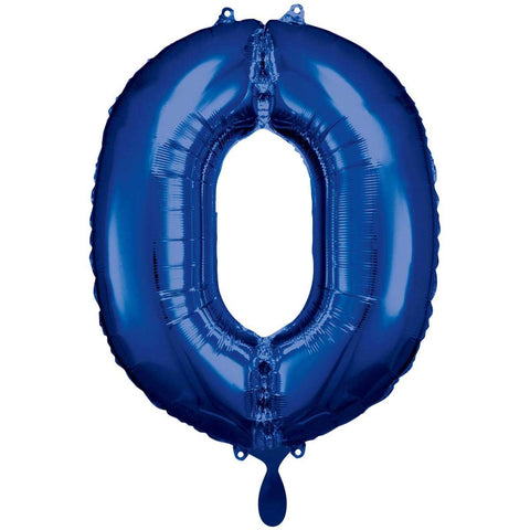 Folienzahlen 0-9 in blau glänzend | ca. 86cm | inkl. Heliumfüllung