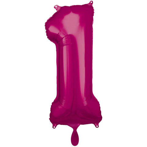 Folienzahlen 0-9 in pink glänzend | ca. 86cm | inkl. Heliumfüllung