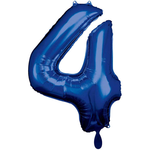 Folienzahlen 0-9 in blau glänzend | ca. 86cm | inkl. Heliumfüllung