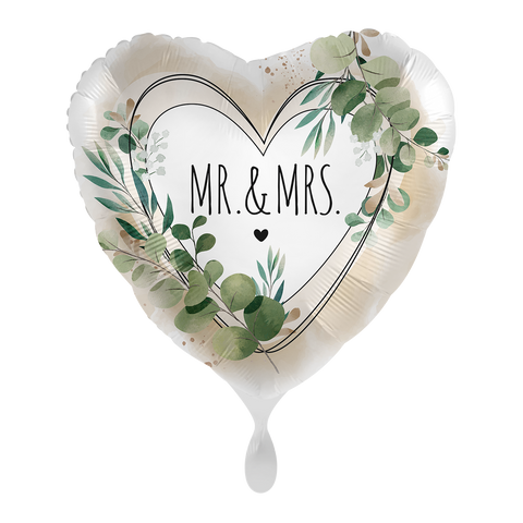Folienballon Hochzeit | Mr & Mrs | ca. 45cm | inkl. Heliumfülllung