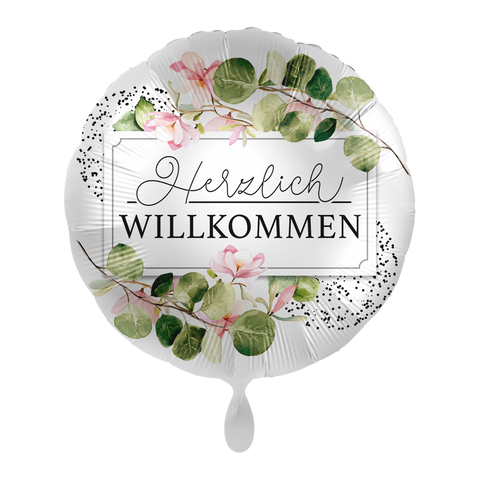 Folienballon Empfang, Rückkehr | XXL Herzlich Willkommen | ca. 71cm | inkl. Heliumfüllung
