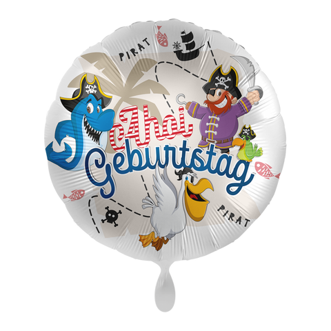 Folienballon zum Geburtstag | Ahoi Geburtstag Piratenparty | 45cm | inkl. Heliumfüllung
