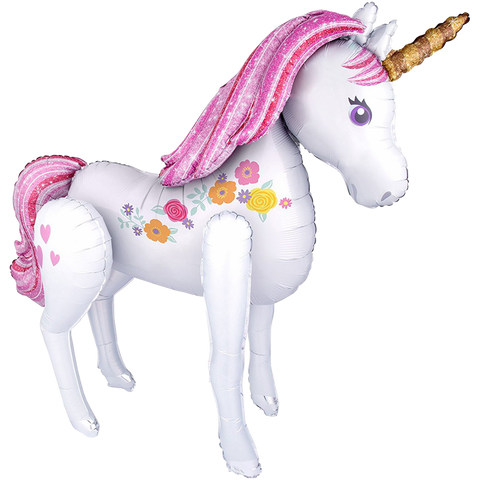 Airwalker Folienballon | Walking Unicorn | XXL EINHORN | ca.116cm | inkl. Heliumfüllung