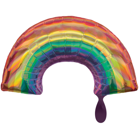 Folienballon Figur & Form | Regenbogen holo | ca. 86 cm | inkl. Heliumfüllung
