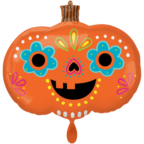 Folienballon Halloween | Kürbis bunt | ca. 60cm | inkl. Heliumfüllung