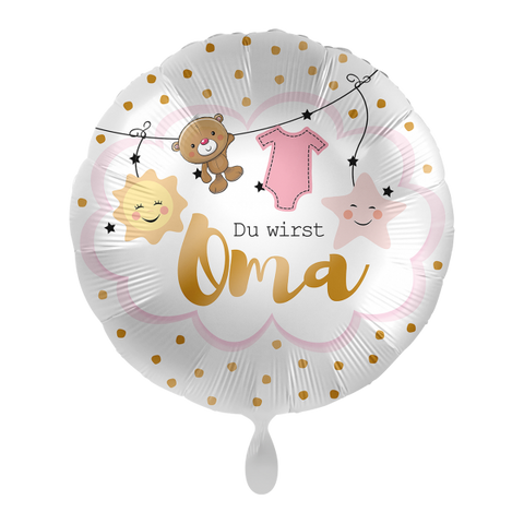 Folienballon zur Babyverkündung | Du wirst Oma | inkl. Heliumfüllung