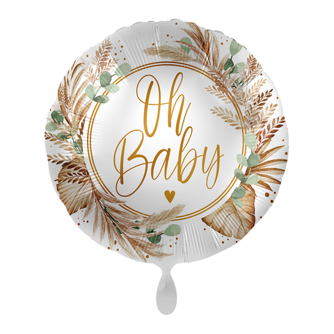 Folienballon zur Geburt | Oh BABY boho | 45cm | inkl. Heliumfüllung