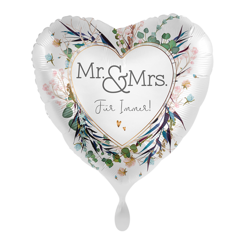 Folienballon Hochzeit | Mr & Mrs für immer! | ca. 45cm | inkl. Heliumfülllung