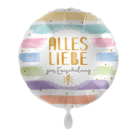 Folienballon Einschulung | Alles Liebe zur Einschulung | ca. 45cm Durchmesser