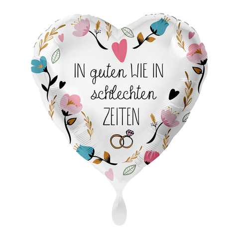 Folienballon Hochzeit | In guten wie in schlechten Zeiten | ca. 45cm | inkl. Heliumfülllung