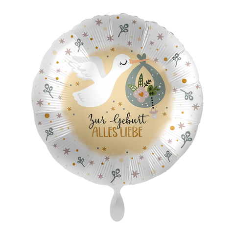 Folienballon zur Geburt | Alles Liebe zur Geburt | ca. 43cm | inkl. Heliumfüllung