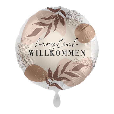 Folienballon Empfang, Rückkehr | Herzlich Willkommen | ca. 45cm | inkl. Heliumfüllung
