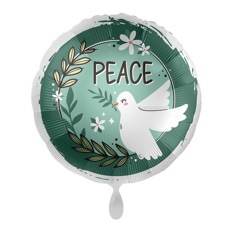 Folienballon Peace | Friedenstaube  | ca. 45cm | inkl. Heliumfüllung