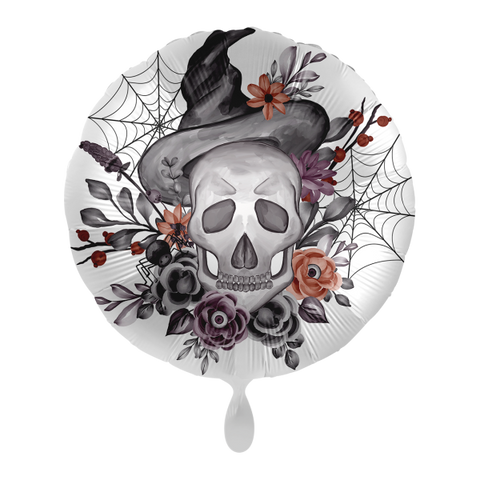 Folienballon Halloween | Totenkopf | ca. 43cm | inkl. Heliumfüllung