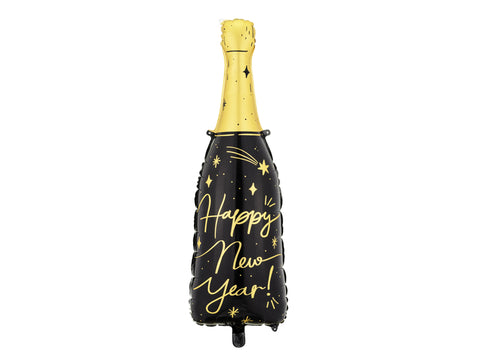 Folienballon Figur & Form | Flasche | Happy new year | ca. 98cm | inkl. Heliumfüllung
