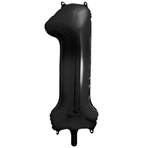 Folienzahlen 0-9 in schwarz glänzend | ca. 86cm | inkl. Heliumfüllung