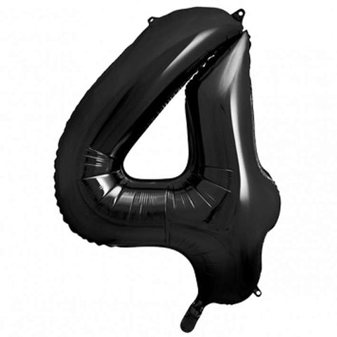 Folienzahlen 0-9 in schwarz glänzend | ca. 86cm | inkl. Heliumfüllung