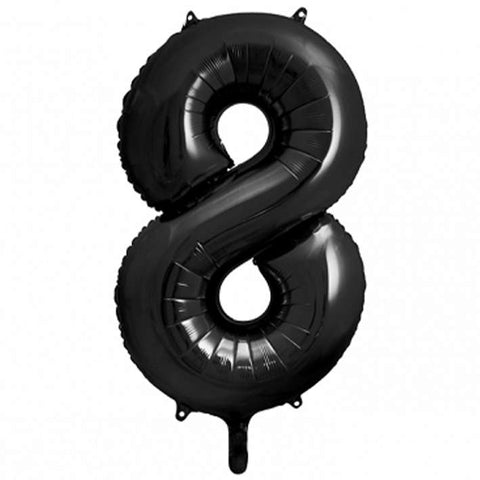 Folienzahlen 0-9 in schwarz glänzend | ca. 86cm | inkl. Heliumfüllung