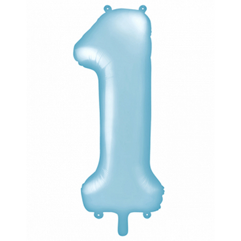 Folienzahlen 0-9 in hellblau pastell | ca. 86cm | inkl. Heliumfüllung
