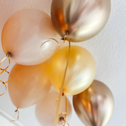 Farbkombi chrom gold, metallic gold & sand | 30cm | inkl. Helium
