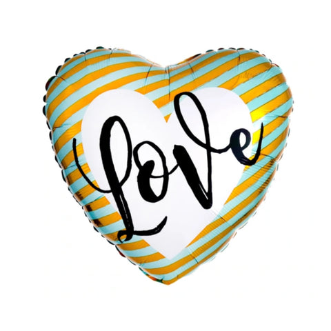 Folienballon Liebe & Valentinstag | Herz Love |  ca. 45cm | inkl. Heliumfülllung
