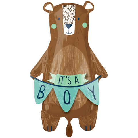 Folienballon Babyparty | It's a boy | ca. 86cm | inkl. Heliumfüllung und Beschwerer