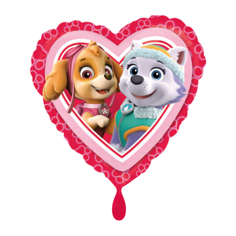 Folienballon Film & TV | Paw Patrol Herz | Skye & Everest | 45cm | inkl. Heliumfüllung