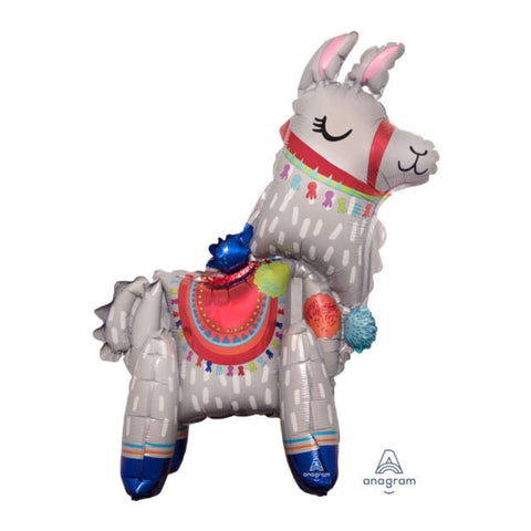 Tierballon Lama Alpaka | Luftgefüllter Folienballon | ohne Helium | frei stehend | ca. 55cm